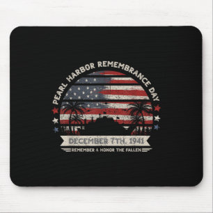 Vintage Hawaii Usa Flag Tee, Pearl Harbour Mouse Mat