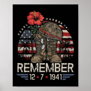 Vintage Hawaii Usa Flag Tee, Pearl Harbour Poster