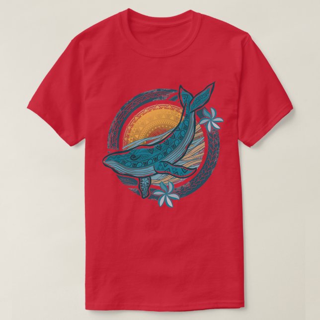 Vintage Hawaiian Diving Humpback Whale T-Shirt (Design Front)