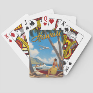 Vintage Hawaiian Hula Girl Aloha Escape Paradise Playing Cards