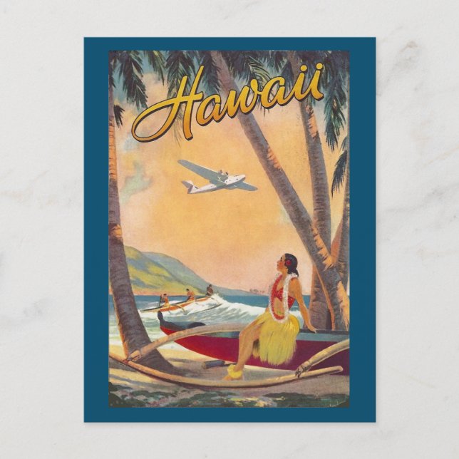 Vintage Hawaiian Islands Travel Aloha Pacific Holiday Postcard (Front)