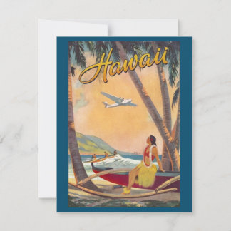 Vintage Hawaiian Islands Travel Aloha Pacific Invitation