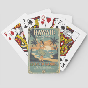 Vintage Hawaiian Land of Aloha Escape to Paradise Playing Cards