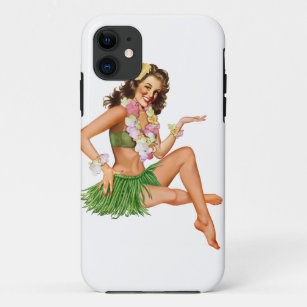 Vintage Hawaiian pin-up girl iPhone 5 cases