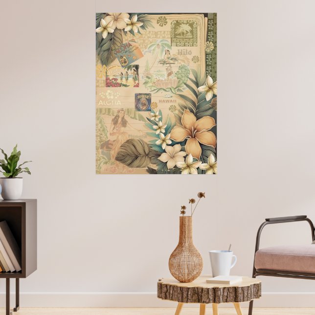 Vintage Hawaiian Scrapbook Hilo Hula Poster (Living Room 3)