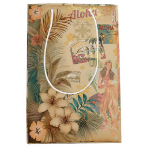 Vintage Hawaiian Scrapbook Page 2 Medium Gift Bag