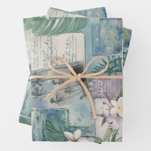 Vintage Hawaiian Scrapbook Page Gift Wrap