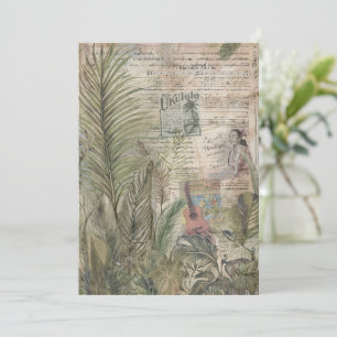 Vintage Hawaiian Scrapbook: Ukulele Songs Holiday Card