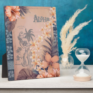 Vintage Hawaiian Scrapbook Waikiki Hula Plaque