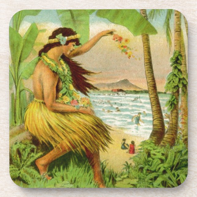 Vintage Hawaiian Travel Coaster (Front)