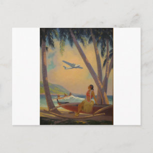 Vintage Hawaiian Travel - Hawaii Girl Dancer Postcard