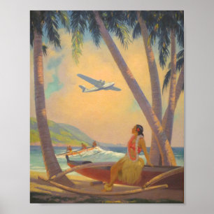 Vintage Hawaiian Travel - Hawaii Girl Dancer Poster