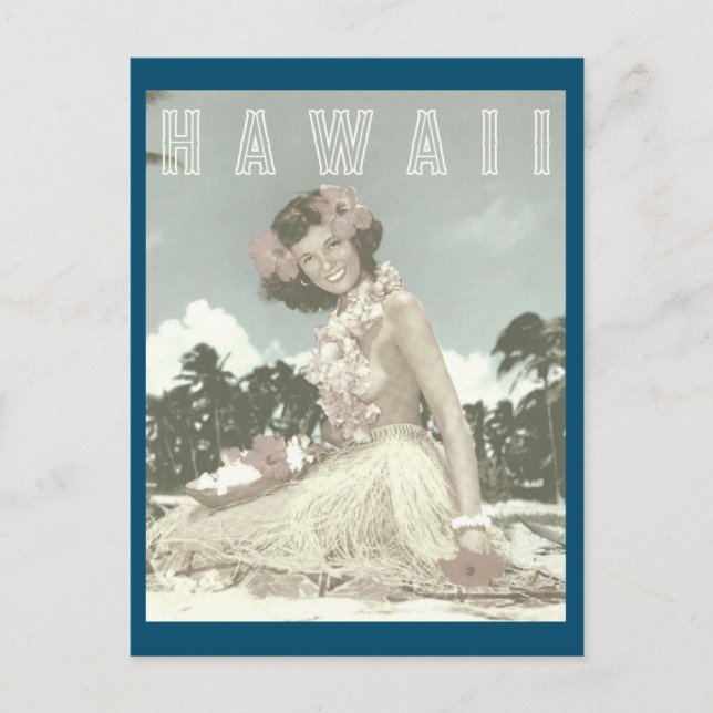 Vintage Hawaiian Travel - Hawaii Hula Dancer   Pos Postcard (Front)