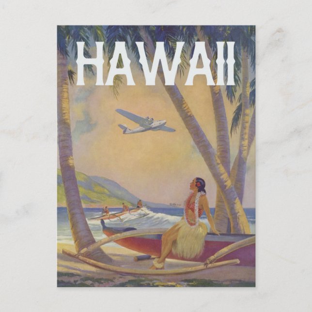 Vintage Hawaiian Travel - Hawaii Hula Dancer   Postcard (Front)