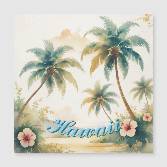 Vintage Hawaiian Travel Honolulu Magnetic Card (Front)