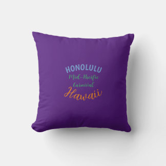 Vintage Hawaiian Travel Honolulu Mid-Pacific Cushion