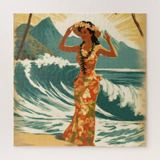Vintage Hawaiian Travel Honolulu Mid-Pacific Jigsaw Puzzle