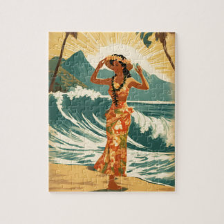 Vintage Hawaiian Travel Honolulu Mid-Pacific Jigsaw Puzzle