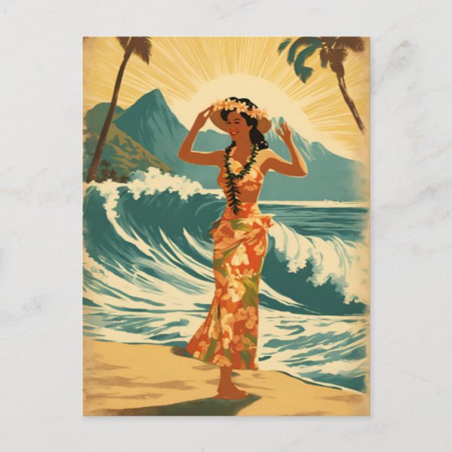 Vintage Hawaiian Travel Honolulu Mid-Pacific Postcard (Front)