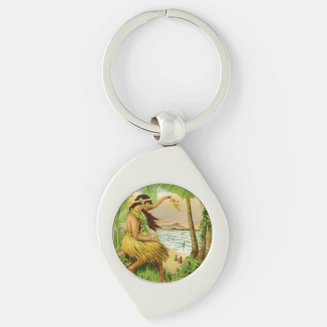 Vintage Hawaiian Travel Key Ring (Front)