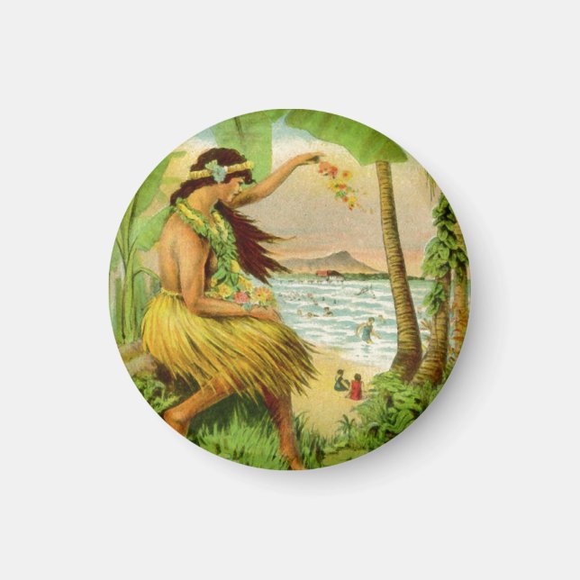 Vintage Hawaiian Travel Magnet (Front)