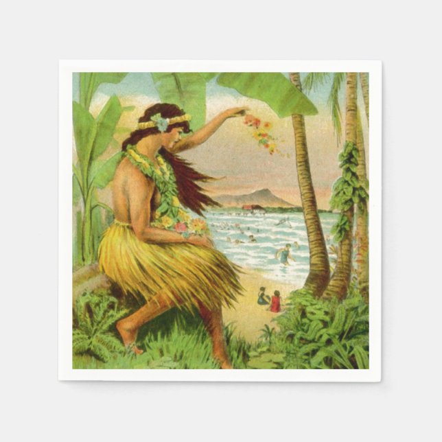 Vintage Hawaiian Travel Napkin (Front)