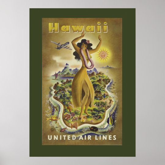 Vintage Hawaiian Travel Poster