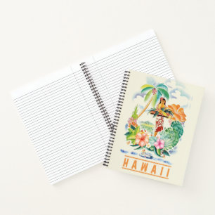 Vintage Hawaiian Travel Poster Planner Notebook