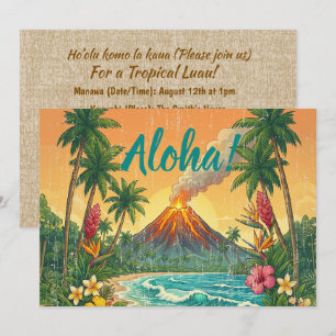 Vintage Hawaiian Travel Posters - Hawaii Island Invitation