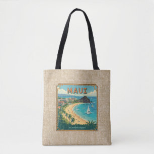 Vintage Hawaiian Travel Posters - Maui Reversible Tote Bag