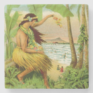 Vintage Hawaiian Travel Stone Coaster