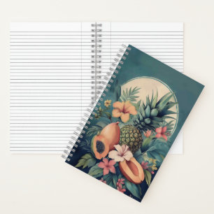 Vintage Hawaiian Tropical Fruit Poster Notebook