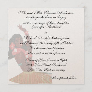 Vintage Hawaiian Tropical Wedding and Reception Invitation