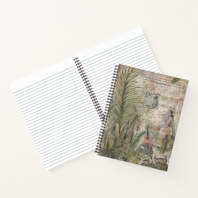 Vintage Hawaiian Tropicals: Ukulele Planner Notebook (Inside)