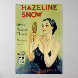Vintage Hazeline Snow Makeup Lotion Poster