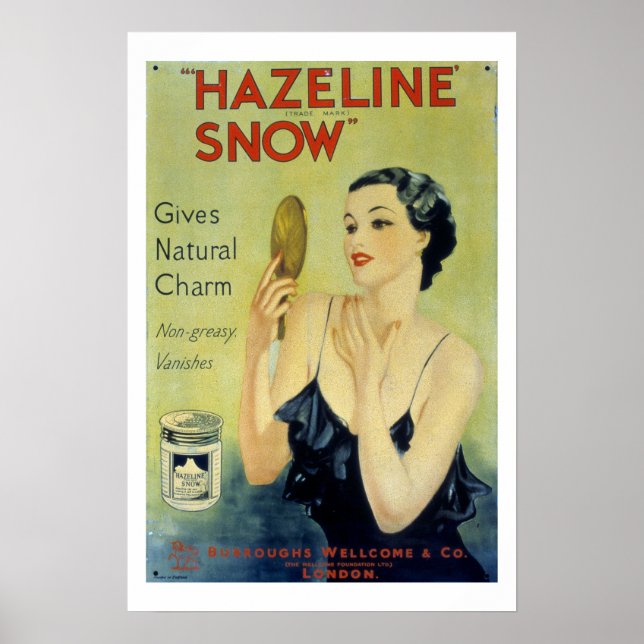 Vintage Hazeline Snow Makeup Lotion Poster (Front)