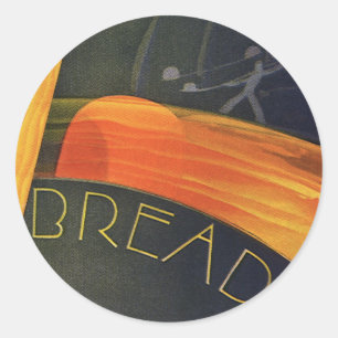 Vintage Healthy Foods, Whole Grain Wheat Bread Classic Round Sticker