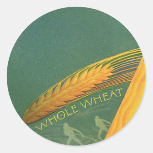 Vintage Healthy Foods, Whole Grain Wheat Bread Classic Round Sticker