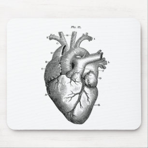 Vintage Heart Anatomy Customisable Mouse Mat