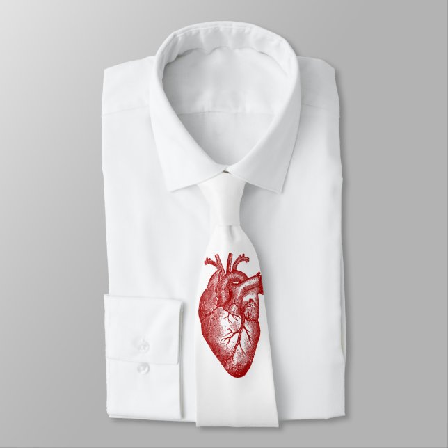 Vintage Heart Anatomy Tie (Tied)