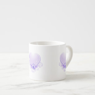 Vintage Heart and Roses Lavender Espresso Cup