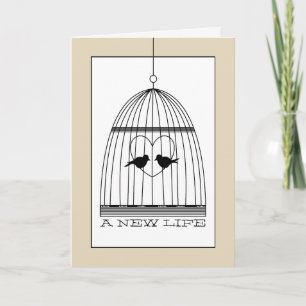 Vintage Heart Birdcage Baby Due date Announcement