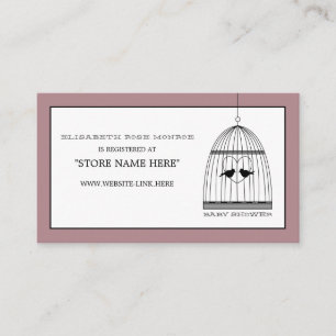 Vintage Heart Birdcage Baby Shower Gift Registry Enclosure Card