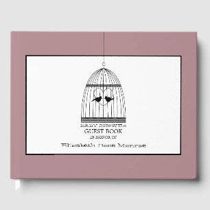 Vintage Heart Birdcage Baby Shower Guest Book