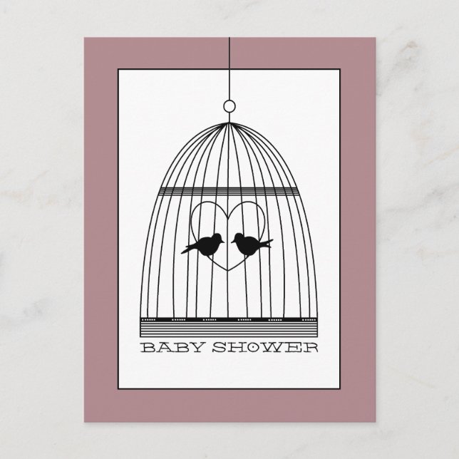 Vintage Heart Birdcage Baby Shower Invitation (Front)