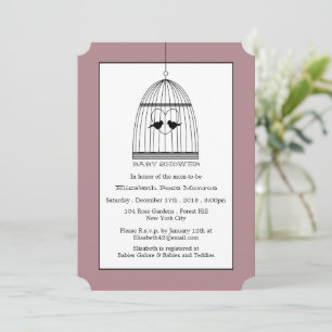 Vintage Heart Birdcage Baby Shower Invitation