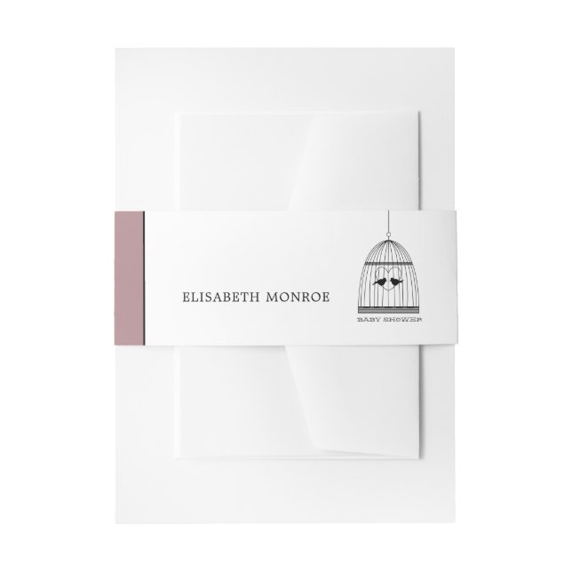 Vintage Heart Birdcage Baby Shower Invitation Belly Band (Front Example)