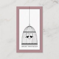 Vintage Heart Birdcage Baby Shower Ticket Invite