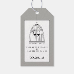 Vintage Heart Birdcage True Love Wedding Gift Tags