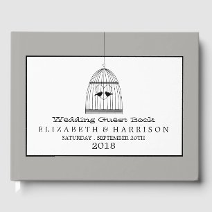 Vintage Heart Birdcage Wedding Guest Book